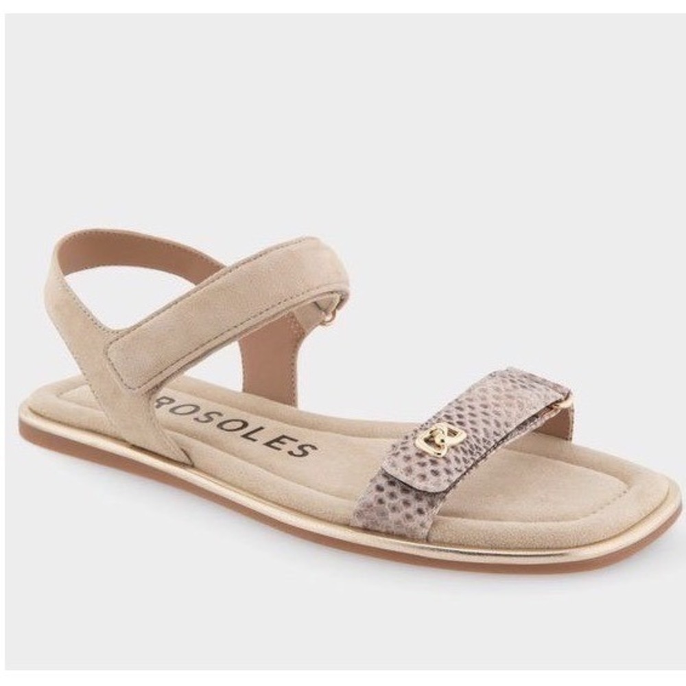 Aerosoles Bruna Snake Print Leather Quarter Strap Comfort Sandals Cushion Sz 7.5